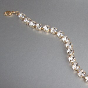 Crystal bridal bracelet, Rose gold bracelet, Wedding crystal rhinestone bracelet in gold or silver, Sparkly bridal bracelet