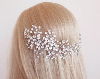 Crystal bridal hair vine, Bridal hair comb, Wedding hair comb, Bridal comb, Rhinestone hair comb vine, Wedding hair vine