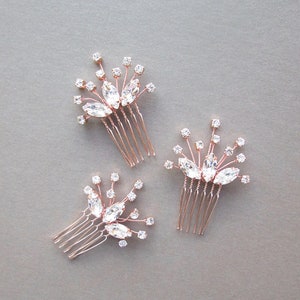 Crystal hair combs, Bridal crystal hair combs, Wedding hair pins, Rose gold hair combs, Sparkly bridal spray pins combs