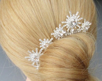 Snowflakes Premium European Crystal hair pins, Crystal hair combs, Wedding hair pins, Stars crystal clip, Sparkly bridal spray pins combs