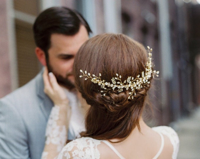 Crystal hair vine, Bridal Headband, Bridal rhinestone hair vine, Wedding headpiece, Bridal hair vine, gold, silver, rose gold