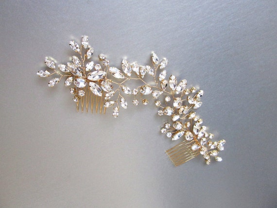 Crystal bridal hair vine, Bridal Wedding hair comb, Premium European Crystal bridal comb, Wedding hair vine in gold, silver, rose gold