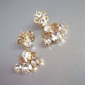 Braut Ohrringe, Vintage Stil Kristall Ohrringe, Strass Ohrringe, Hochzeit Chandelier Tropfen Ohrringe in Gold, Silber, Roségold