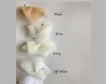 Tulle swatches, Tulle fabric samples for the veils