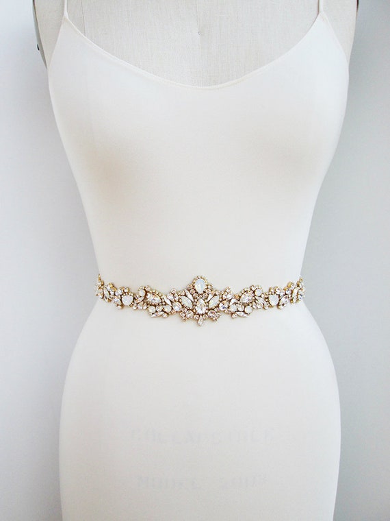 Bridal belt, Opal bridal belt, Crystal belt sash in silver or gold, Wedding belt, Waist sash, Opal bridal belt, Rhinestone belt sash