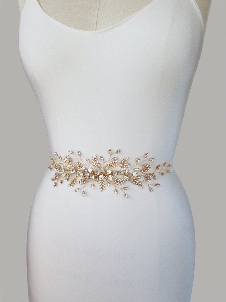 Wedding belt Bridal crystal belt Crystal bridal belt in gold rose gold silver Rhinestone belt sash Bridal belt sash rhinestone belt