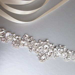 Bridal belt, Bridal belt sash, Crystal belt in silver or gold, Wedding belt, Waist sash, Premium European Crystal, Rhinestone bridal sash image 7