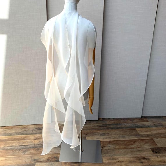 Silk cape for special occasion, Bridal wedding shawl scarf, Black bolero