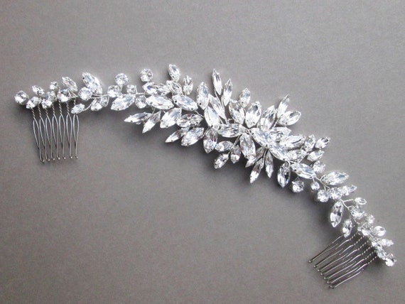 SALE - 50% OFF - Crystal hair vine, Bridal comb, Wedding hair vine, Premium Quality European Crystal, Silver finish