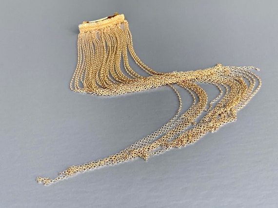 Modern Chain hair vine clip barrette, Chain hair accessory, Hair vine gold headpiece, Dangling chains hair clip