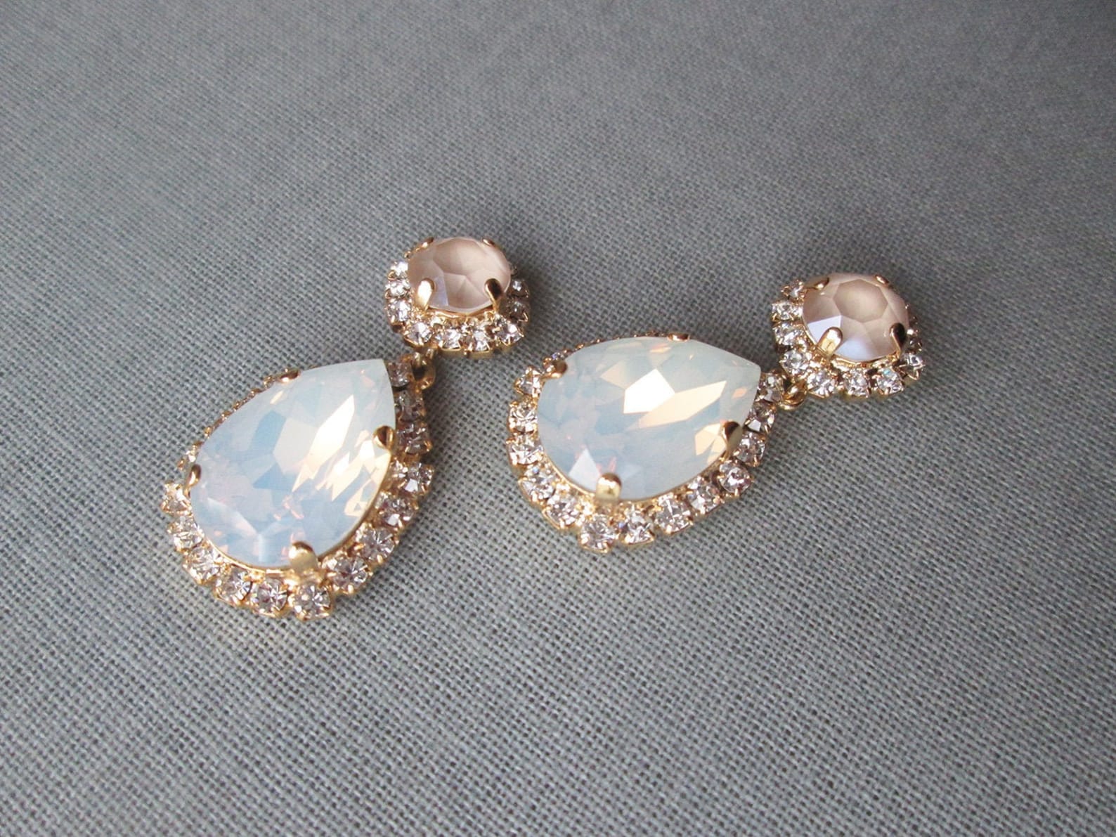 Pastel Toned Crystal Earrings main image 0