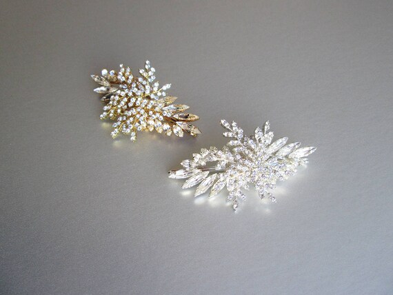 Bridal hair pin, Crystal bobby pin, Wedding crystal hair clip, Leaf crystal bobby pin, Rhinestone clip,Silver, gold, rose gold pin