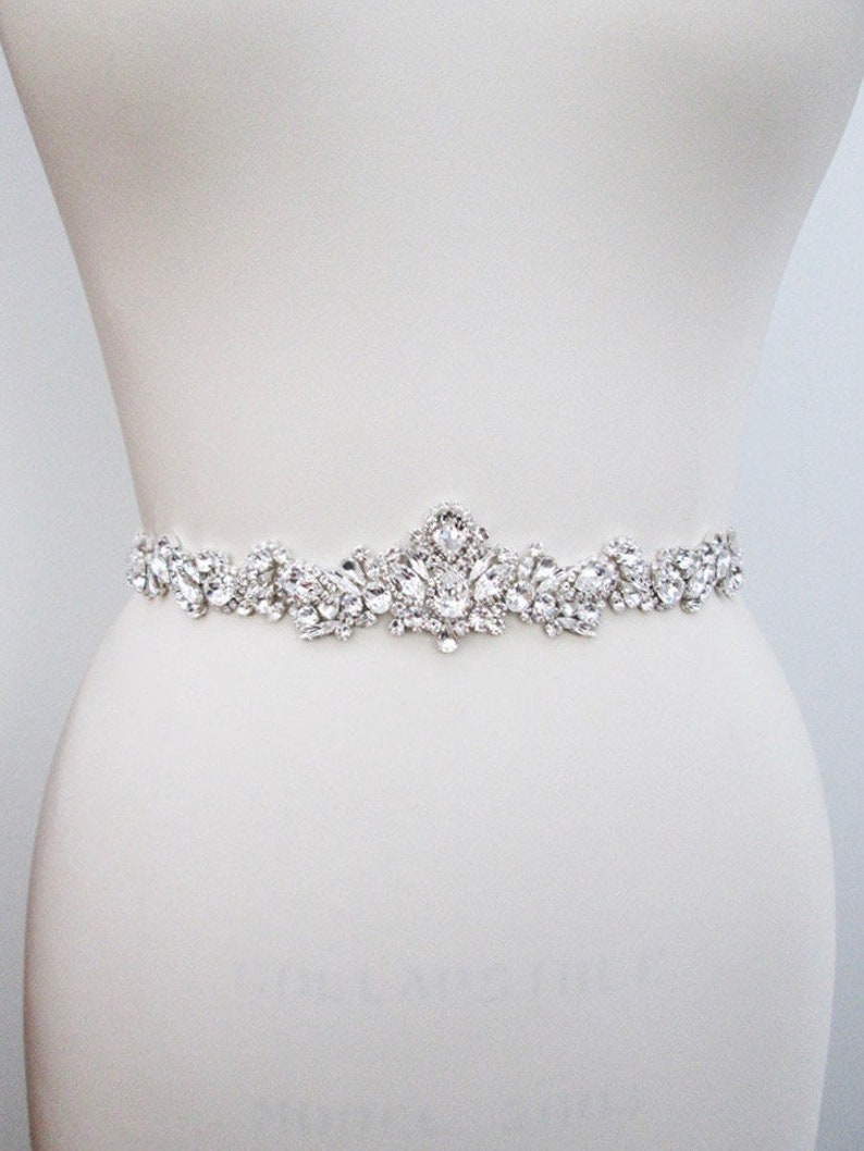 Bridal belt, Bridal belt sash, Crystal belt in silver or gold, Wedding belt, Waist sash, Premium European Crystal, Rhinestone bridal sash image 10