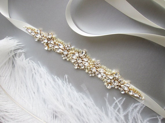 Bridal Premium European Crystal and pearl belt, Wedding belt sash, Rhinestone belt, Waist sash, Bridal belt in gold, rose gold  or silver