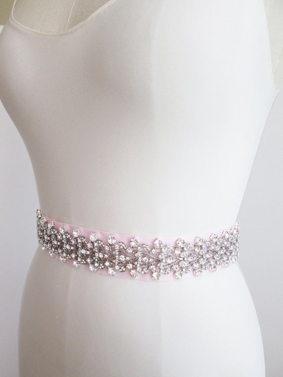 Bridal belt, Crystal bridal belt, crystal fitted bridal belt, Rhinestone belt sash, Wedding belt sash, wedding belt in pink