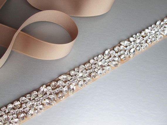 Wedding belt sash, Crystal belt, Bridal belt sash in mauve, taupe, beige, Bridal belt in gold, silver, rose gold, gold/silver mix