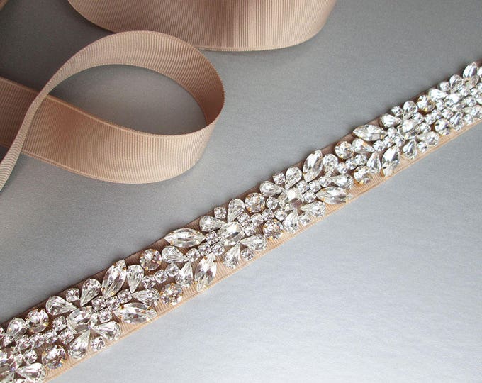 Wedding belt sash, Crystal belt, Bridal belt sash in mauve, taupe, beige, Bridal belt in gold, silver, rose gold, gold/silver mix