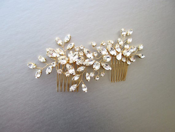 Crystal hair vine, Bridal comb, Wedding hair vine, Crystal hair comb, Bridal comb hair vine in gold, rose gold, silver