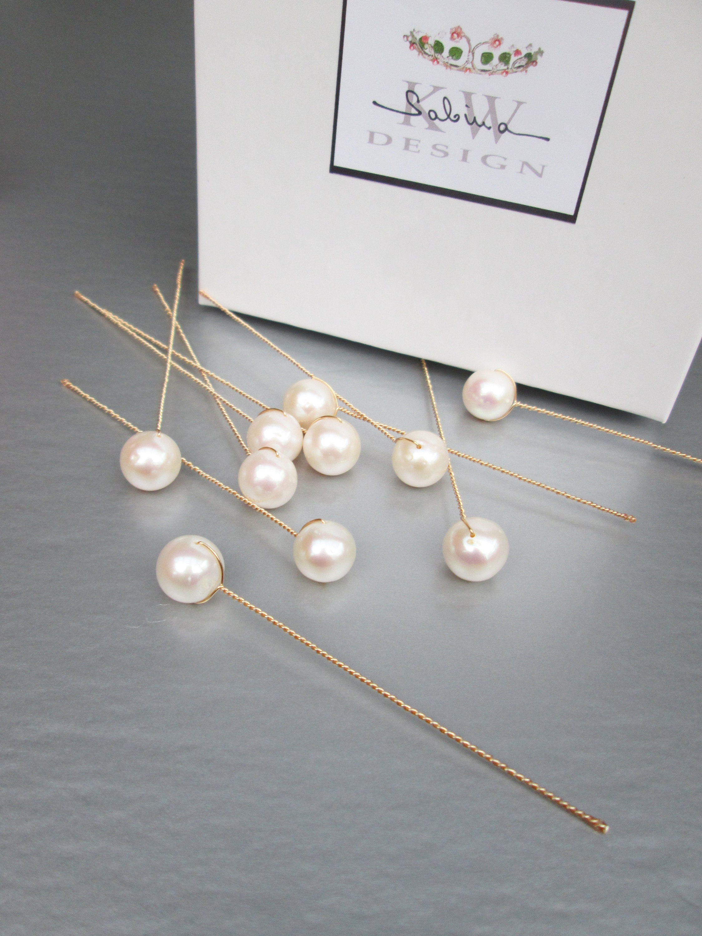 Pearl pins, Modern minimalist fine cultured freshwater pearl pins, Wedding  hair pins, Bridal hair pins pearls, Set of 10