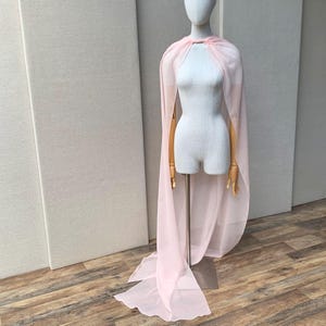 Silk Chiffon Bridal Capelet: Twisted Pink Wedding Shawl