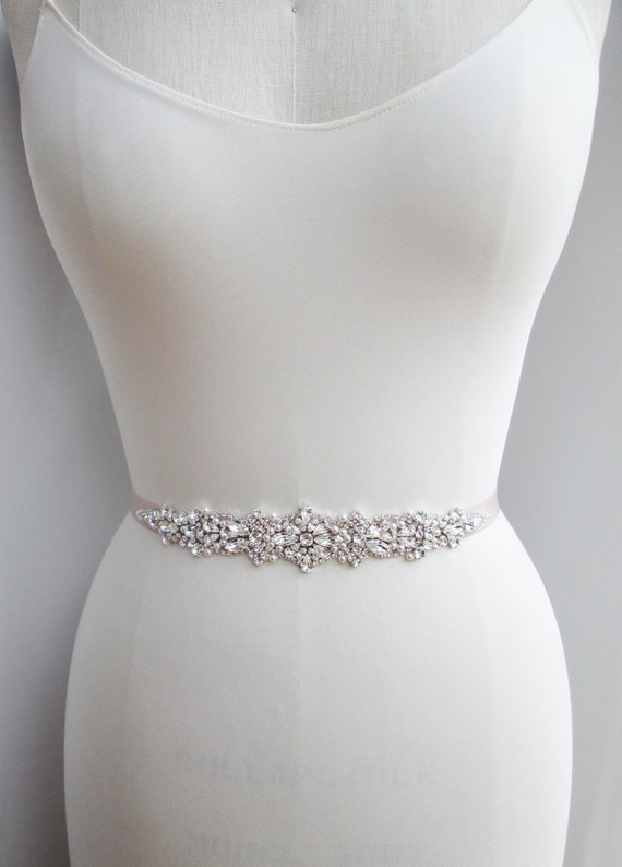 Bridal crystal and pearl belt, Wedding belt sash, Crystal rhinestone belt, Waist sash, Bridal belt in gold, rose gold  or silver