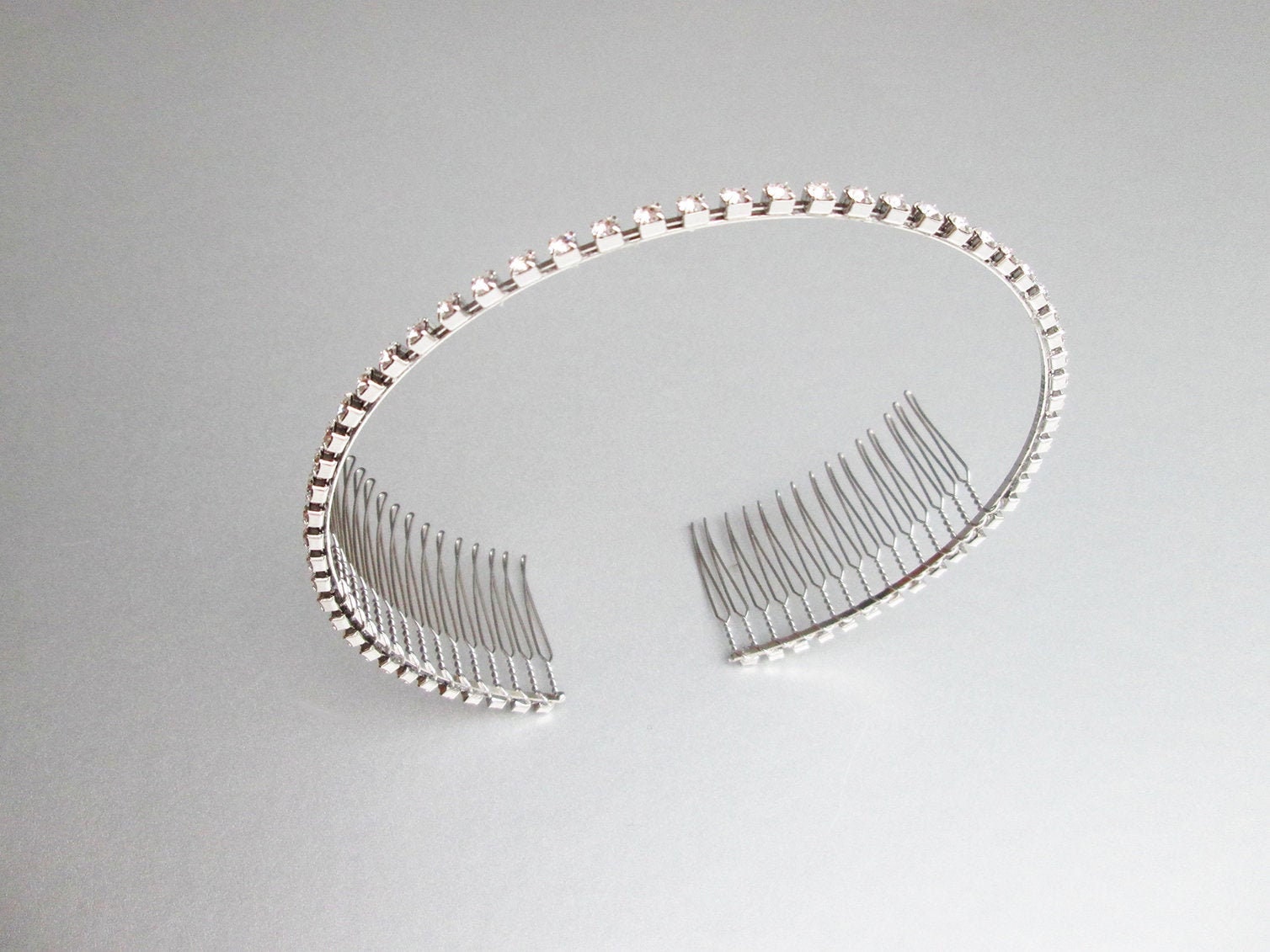 Skinny Bridal headband, Thin crystal headband, Wedding headband