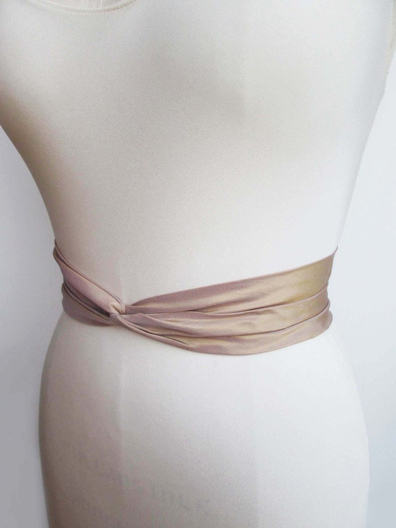 Iridescent Silk taffeta champagne gold beige bridal sash belt, Couture Bridal sash belt, Cross front belt, Wedding sash golden champagne