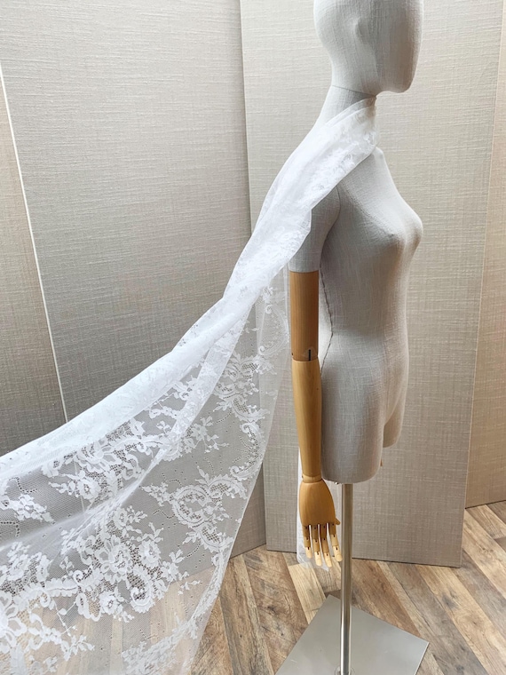 Lace scarf, Delicate Chantilly lace wedding shawl, Sheer lace wrap for special occasion, Bridal Scarf Sheer Shawl shoulder cover