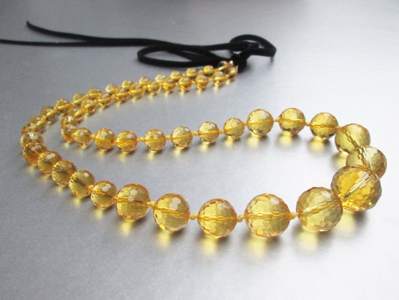 Citrine necklace, Faceted citrine necklace, Genuine citrine graduated beads necklace, Gemstone necklace, Beaded citrine necklace, 14KT gold