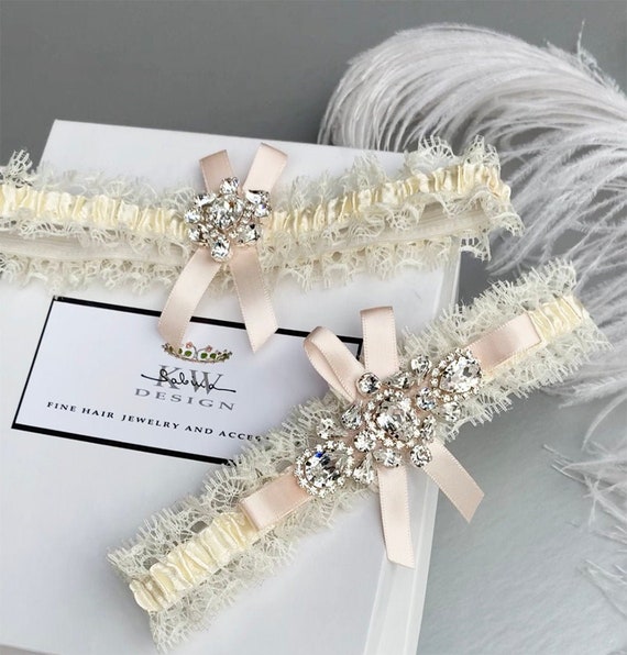 Blush Premium European Crystal bridal garter set, Wedding garter, Pale pink bridal Rhinestone sparkly garter set gold, silver