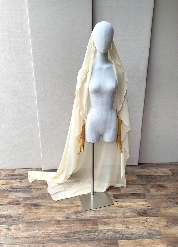 Silk Chiffon Wedding Veil: Retro 1950s Hollywood Glamour Headscarf