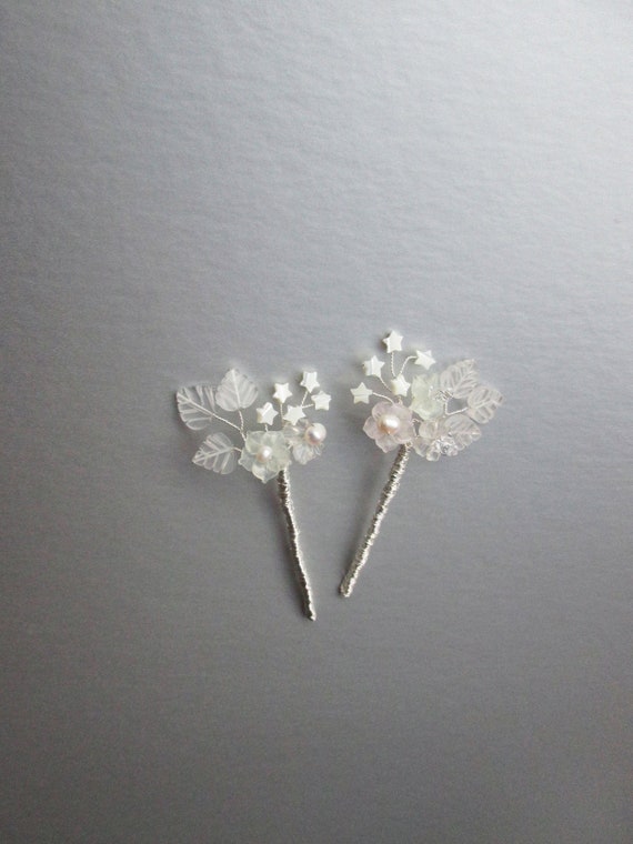 Stars and Gems -  Bridal gemstone and crystal hair pins, hair pins, Crystal and pearl hair pins, Hair pins gold, silver, rose gold