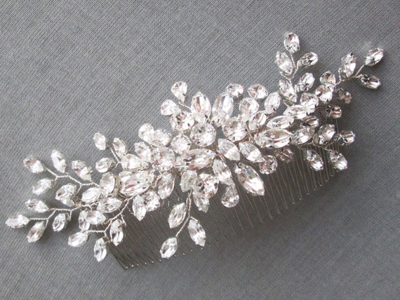 Crystal hair comb, Bridal crystal hair comb, Rhinestone bridal comb, Wedding hair comb, Fancy Bridal hair clip in gold or silver