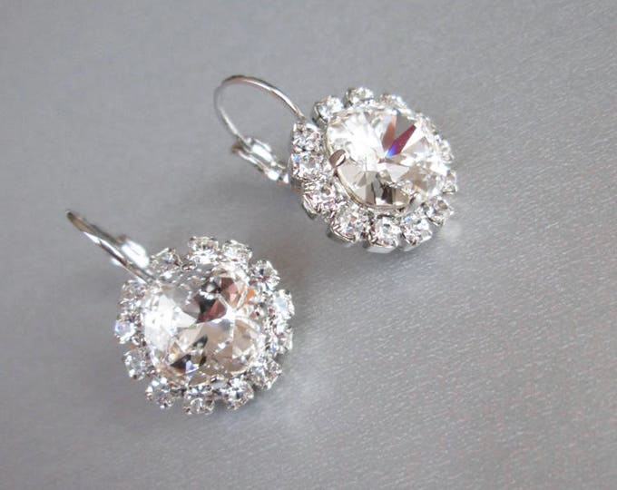 Crystal bridal earrings, Rhinestone earrings in gold or silver, Bridal crystal earrings, Wedding earrings