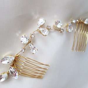 Crystal hair vine, Bridal crystal hair vine, Dainty crystal hair vine, Sparkly bridal head piece