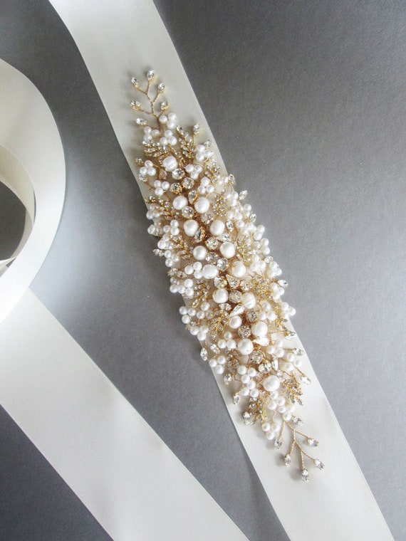 Exquisite crystal belt sash, Bridal Premium European Crystal belt sash, Wedding crystal belt, Crystal and pearl bridal floral belt