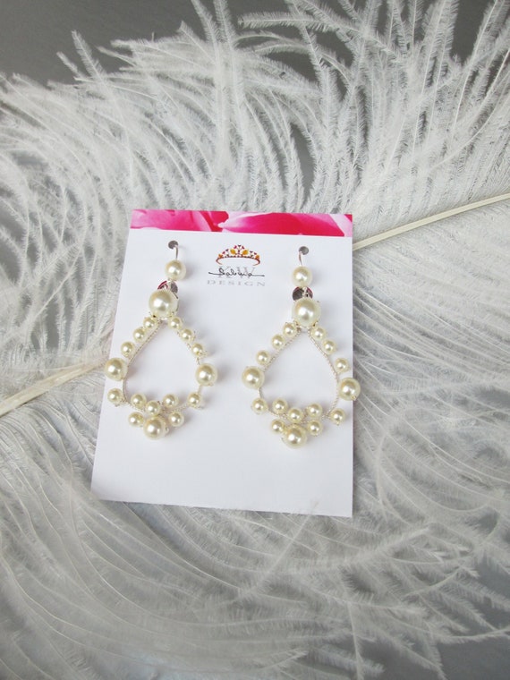 Pearl earrings, Bridal crystal earrings, Crystal pearl bridal earrings, Wedding earrings in gold, silver, rose gold