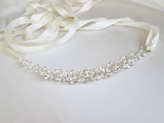 Bridal belt, Floating crystal belt, Bridal belt sash, Crystal sash, Wedding Sash, Ribbon sash, Rhinestone belt