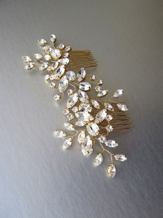 Crystal hair vine, Bridal comb, Wedding Premium European Crystal hair vine, Crystal comb, Bridal comb hair vine in gold rose gold silver