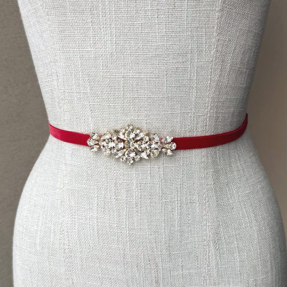 Valentine's belt, Red velvet dress belt accessory, Gift got her, Wedding or Special Occassion