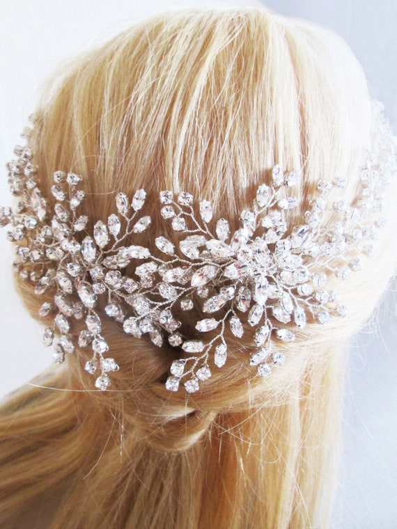 Crystal hair vine, Crystal Headband, Bridal hair vine, Statement bridal headpiece, Wedding hair comb, Bridal crystal hair vine