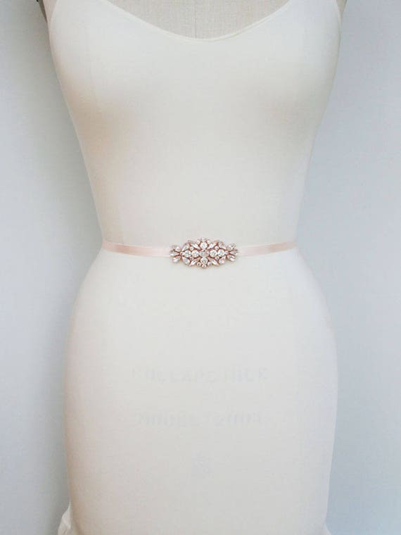 Rose gold blush bridal belt sash, crystal belt sash, Pink Wedding belt sash, Rhinestone bridal belt in gold, silver or rose gold