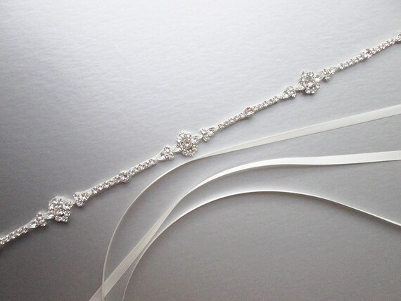 LISALI Sparkly Bridal Belt, Rhinestone Belt, Bridal Belt Sash