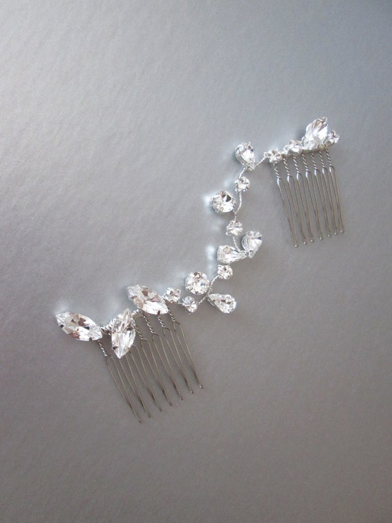 Crystal hair vine, Bridal crystal hair vine, Dainty crystal hair vine in gold, silver and rose gold, Bridal crystal comb