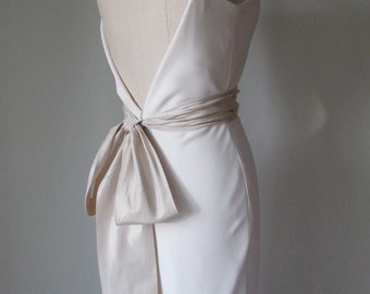 Bridal Sash Belt: Light Champagne Ivory Wedding Dress Belt Silk Taffeta