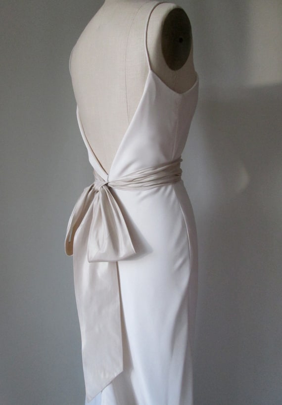 Bridal belt, Bridal belt, SALE  - Bridal sash belt in silk taffeta - light champagne / dark ivory