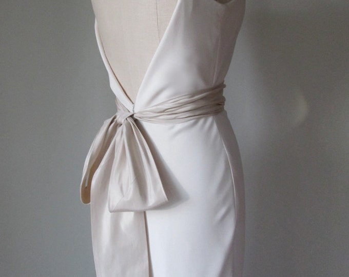 Bridal belt, Bridal belt, SALE  - Bridal sash belt in silk taffeta - light champagne / dark ivory