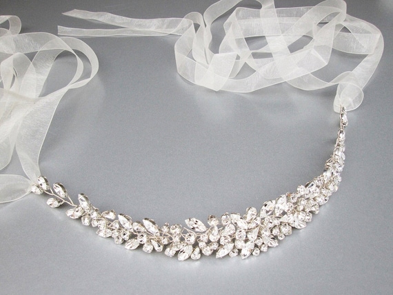 Bridal belt, Premium European Crystal floating crystal belt, Bridal belt sash, Crystal sash, Wedding Sash, Rhinestone organza belt