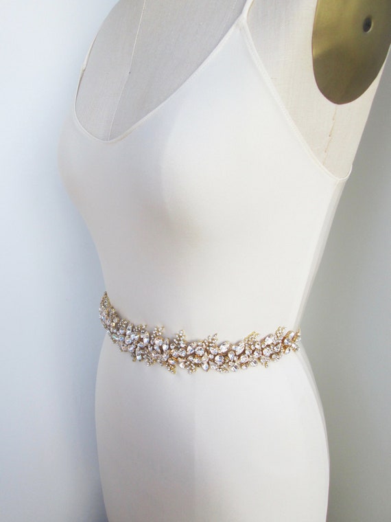 Couture Bridal Premium European Crystal belt sash, Crystal belt, Wedding belt, Floating crystal belt, Exquisite belt or headband