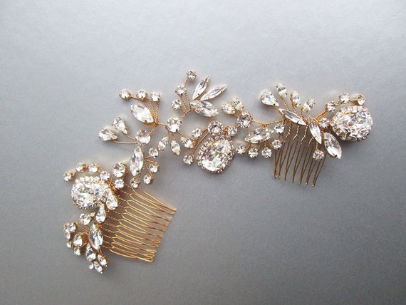 Crystal bridal hair vine, Bridal hair comb, Wedding hair comb, Bridal hair vine headpiece in gold, silver, rose gold